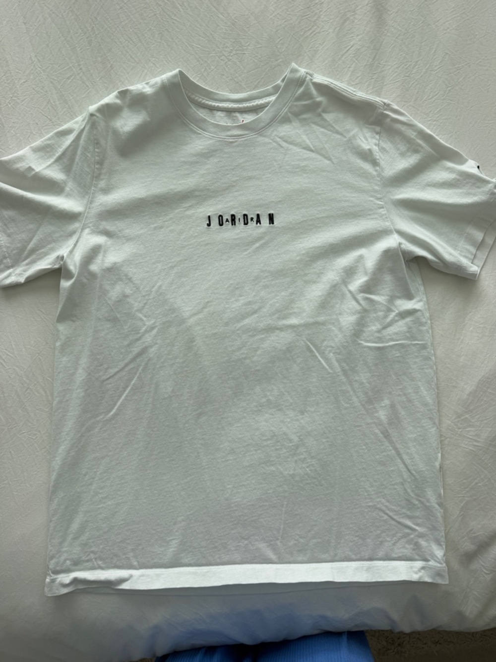 Air Jordan White Short-Sleeve Tee with Black Logo